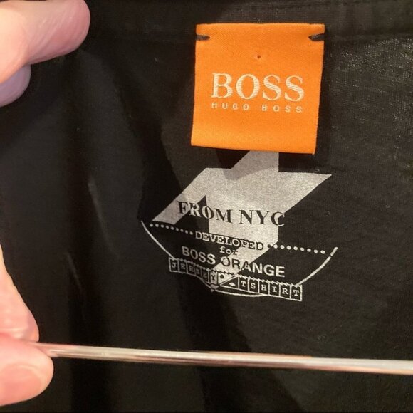 BOSS ORANGE Sz M T-Shirt With Houndstooth Design - Picture 4 of 8